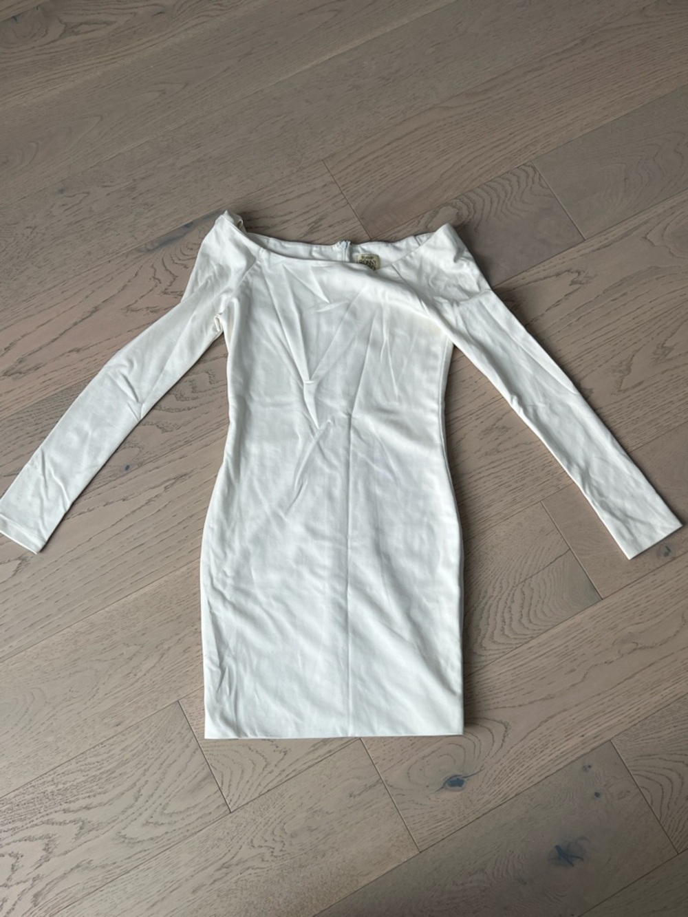 Ronny Kobo Collection White Off-Shoulder Long Sleeve Dress